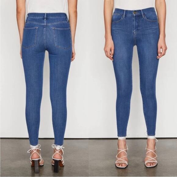 Frame | Women’s 24 Hr Le High Skinny Inez Medium Blue Wash High Rise Stretch 31 - Picture 4 of 13